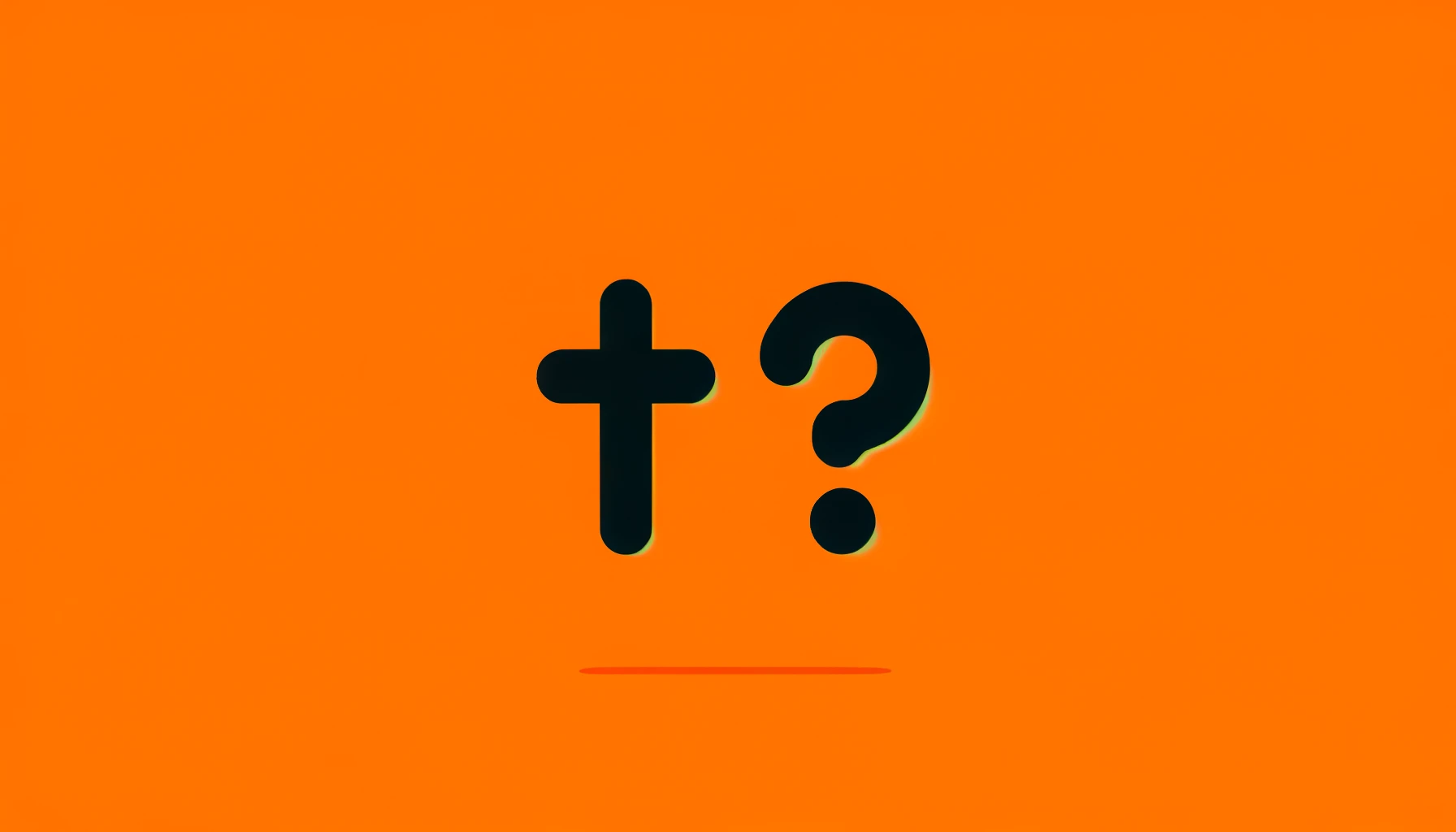 DALL·E 2024 05 25 21.25.43 An image with a 16 9 aspect ratio featuring a minimalistic orange background. On the left side a simple black icon of a Christian cross and next to