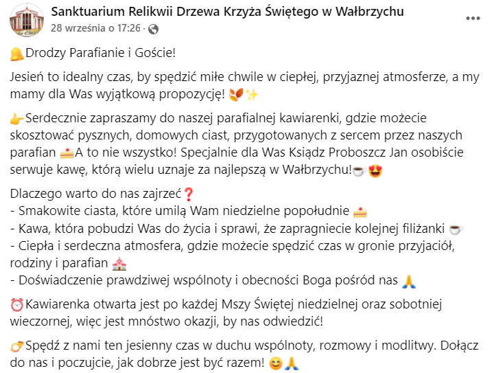 kawiarenka parafialna w Wałbrzychu